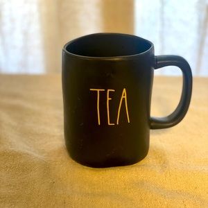 Black  dimpled Rae Dunn TEA mug
